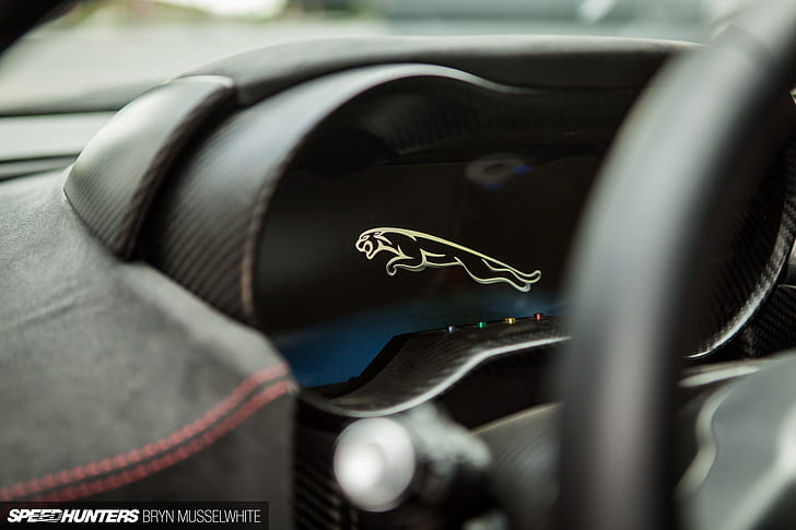 Jaguar C-X75 Interior Logo Gauges Carbon Fiber HD, cars, HD wallpaper