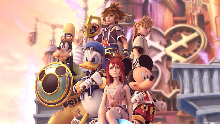 Donald, Goofy, keys, Mickey Mouse, Sora (Kingdom Hearts), video games, HD wallpaper
