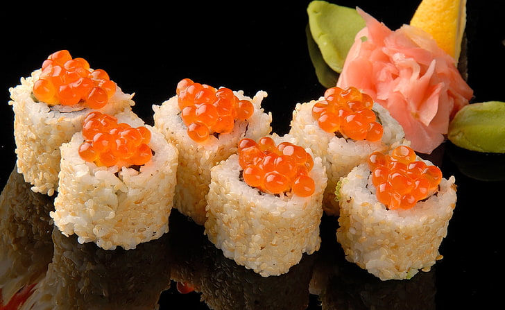 sushi dish, tuna, plate, ginger, food, seafood, japan, rice - Food Staple, HD wallpaper