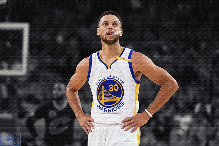 NBA, Stephen Curry, selective coloring, basketball, Golden State Warriors