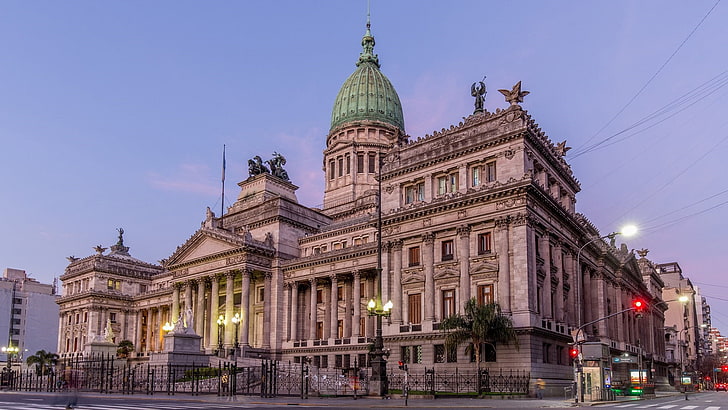 architecture, landmark, argentine national congress, argentina, HD wallpaper