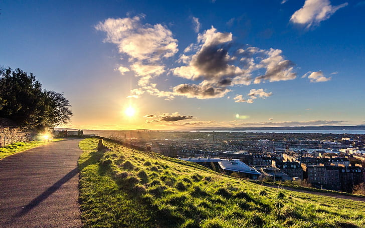 HD wallpaper: Edinburgh, Scotland, panorama, Sunset | Wallpaper Flare