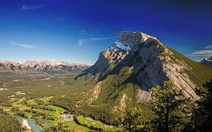 mountains, Rundle, Banff, Canada