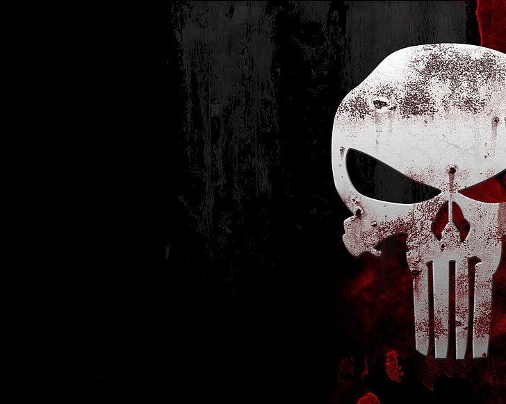The Punisher digital wallpaper, black, red, skull, no people, HD wallpaper