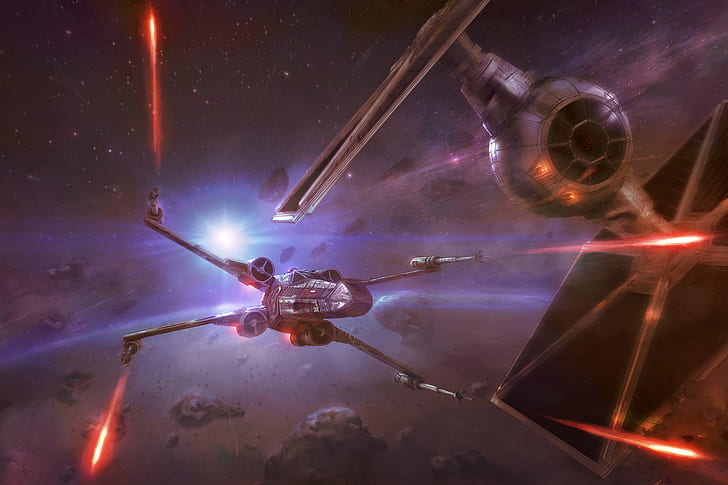 X-wing, TIE Fighter, Star Wars, Star Wars Ships, artwork