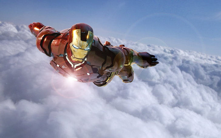 Iron Man wallpaper, Movie, Tony Stark, flying, sky, extreme Sports, HD wallpaper