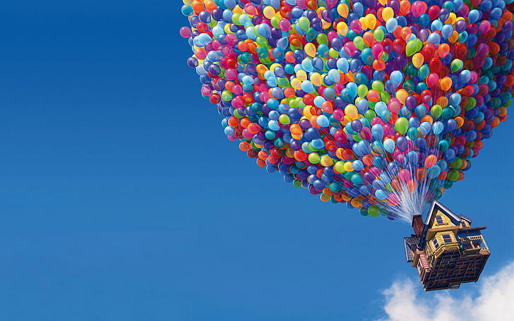 UP Movie Balloons House HD, creative, graphics, creative and graphics