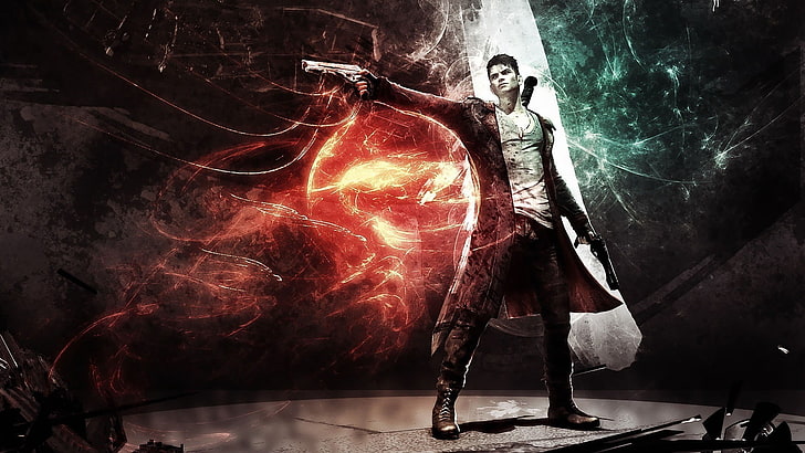 Dante from Devil May Cry wallpaper, DmC: Devil May Cry, pistol