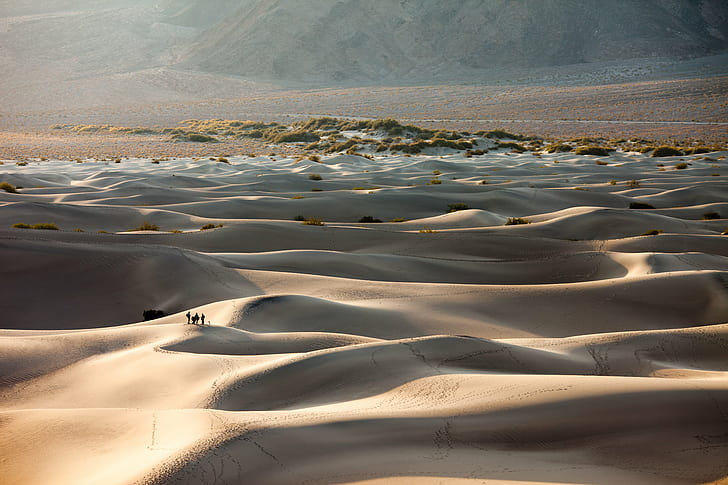 landscape photography of sand dunes, Way, dunes  California, Death Valley National Park, HD wallpaper