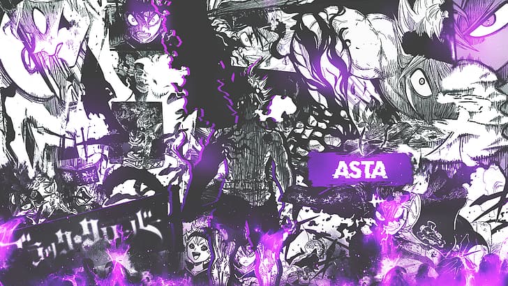 Black Clover, collage, manga, comics, Asta