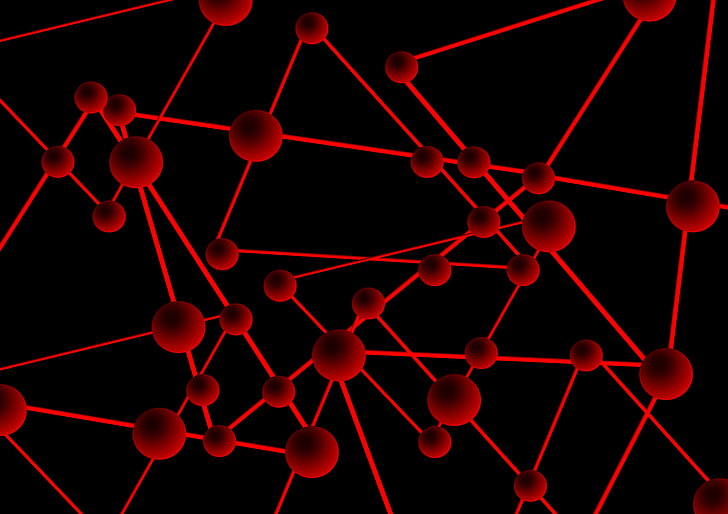 connections, scheme, network, circles, lines, technology, black background, HD wallpaper