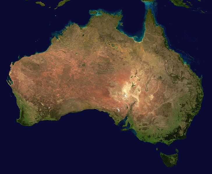 Earth, From Space, Australia, Map, HD wallpaper