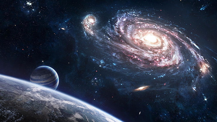 andromeda galaxies from earth background
