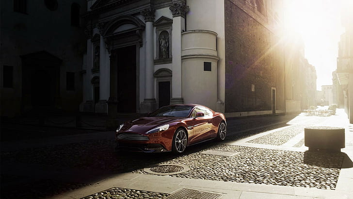 car, Aston Martin, sunlight, dark, Aston Martin Vanquish, HD wallpaper