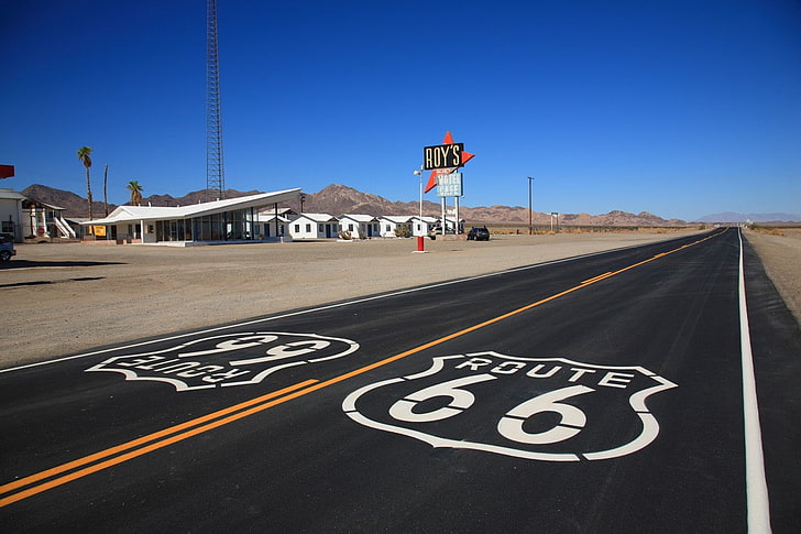 road, Route 66, USA, highway, California, motel, restaurant