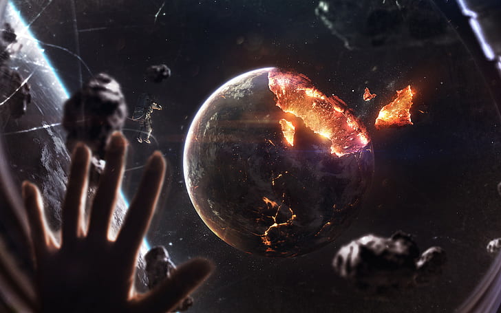 Destroying Cosmic Object., Planet Explosion. Apocalypse In Space, HD wallpaper