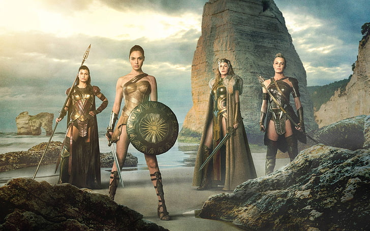 Wonder Woman movie still screenshot, women, Gal Gadot, Robin Wright, HD wallpaper