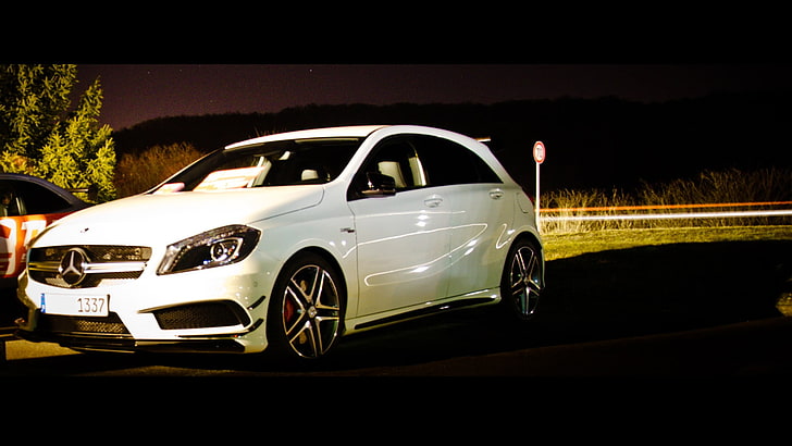 white 5-door hatchback, car, Mercedes-Benz, mode of transportation, HD wallpaper