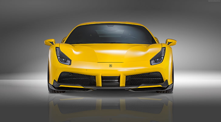 yellow, NOVITEC ROSSO Ferrari 488 gtb, supercar, speed