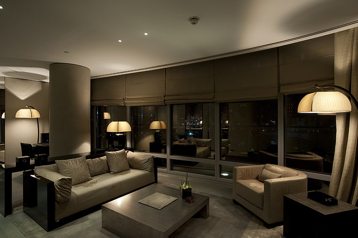 white 3-piece living room furniture set, design, style, sofa, HD wallpaper
