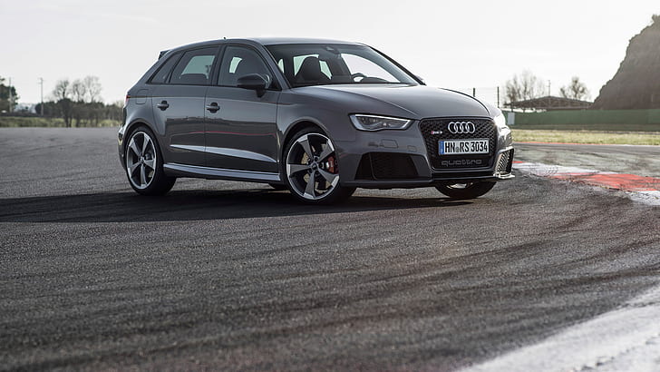 Audi RS3, grey cars, HD wallpaper