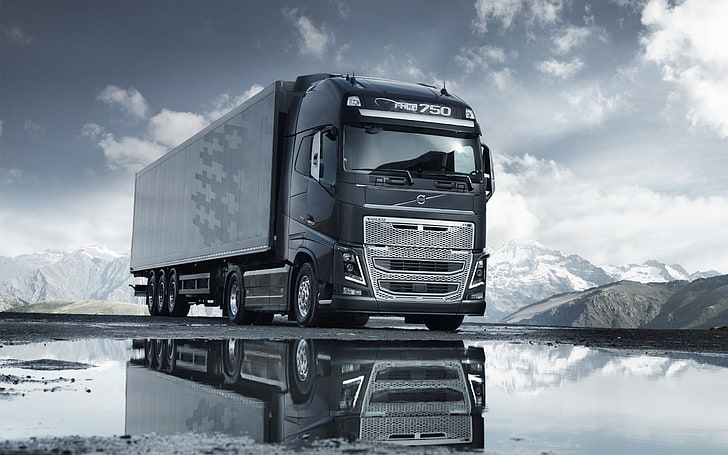 gray and black Volvo freight truck, volvo fh16, volvo fn16 750, HD wallpaper