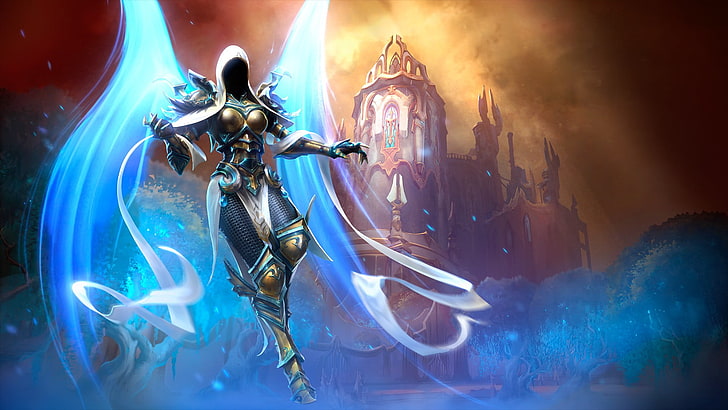 game character digital wallpaper, heroes of the storm, Auriel (Diablo)