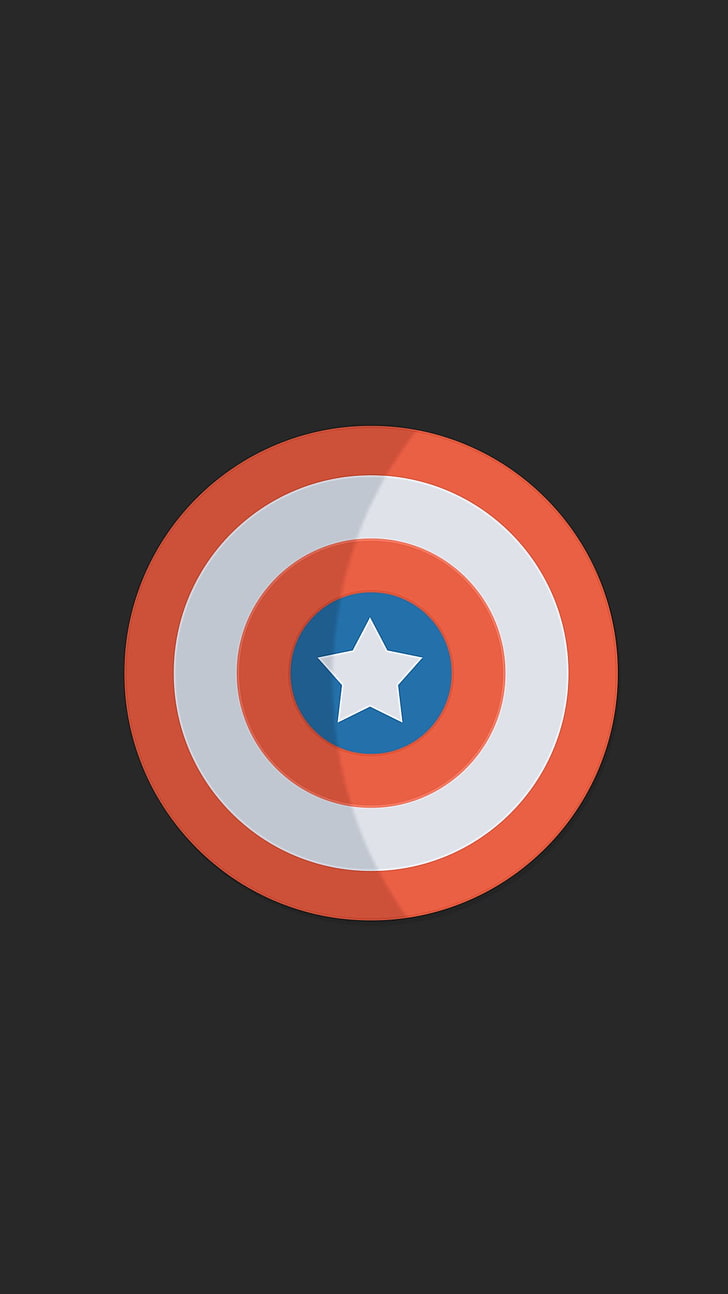 Captain America shield logo, superhero, minimalism, black background, HD wallpaper