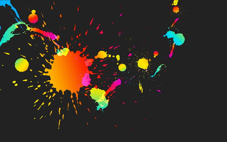 multicolored abstract art, paint splatter, colorful, multi colored, HD wallpaper