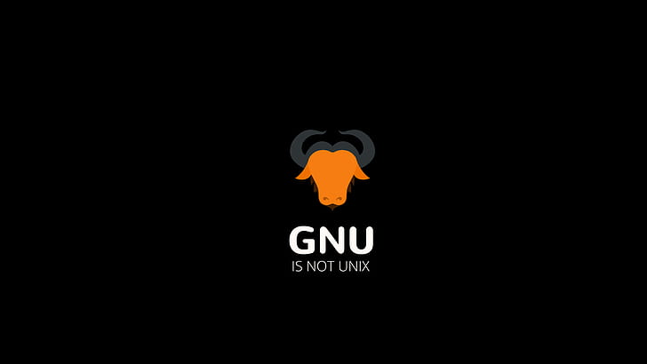 black, GNU, minimalism, simple background, black background