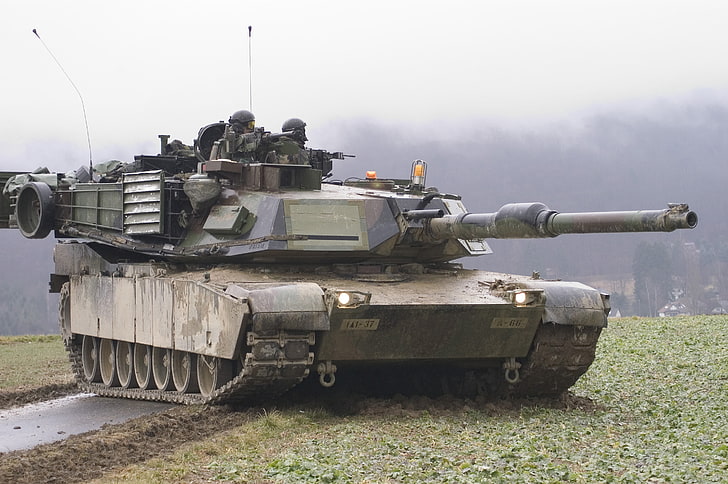 M1 A1 Abrams Tank, grey and green military tank, War & Army, HD wallpaper