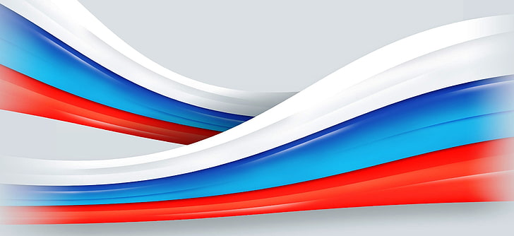 white, blue, and red illustration, background, flag, tape, Russia, HD wallpaper