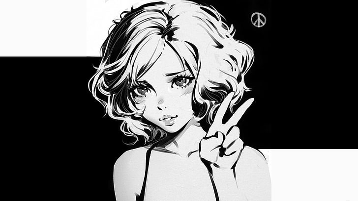 woman illustration, monochrome, drawing, Ilya Kuvshinov, Metal Gear Solid: Peace Walker