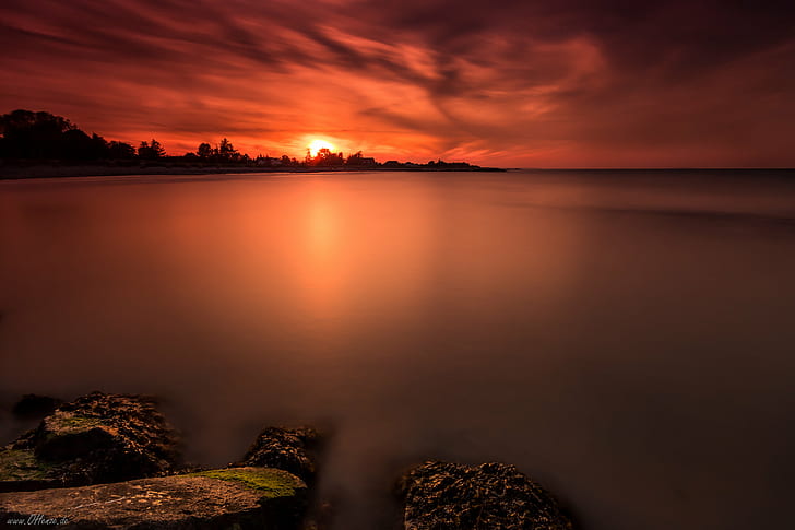 sunset over the horizon, Horizont, 600D, Canon, Germany, Oktober, HD wallpaper