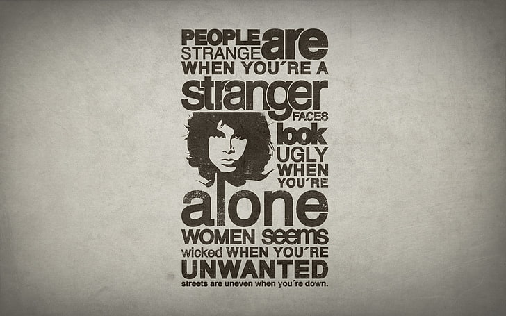 People Are Strange, Jim Morrison, quote, lyrics, typography