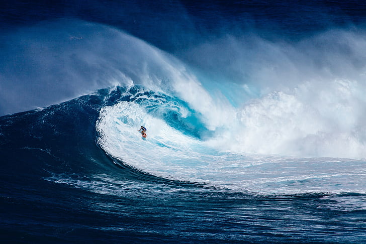 water, men, surfers, nature, waves, surfboards, HD wallpaper