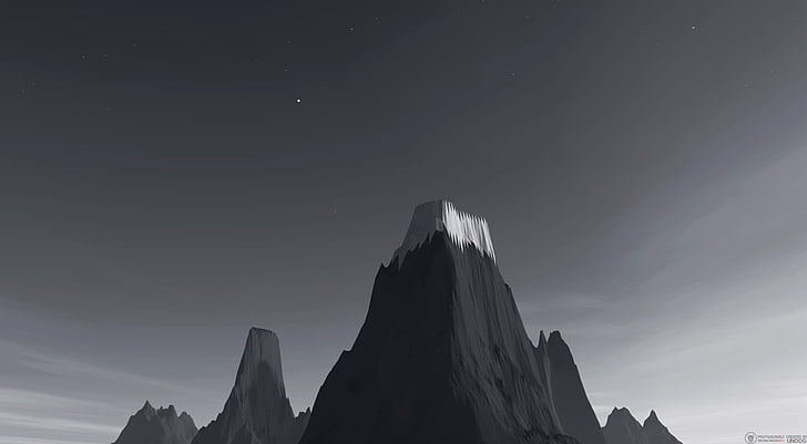 low poly, isometric, mountains, nature, landscape, scenics
