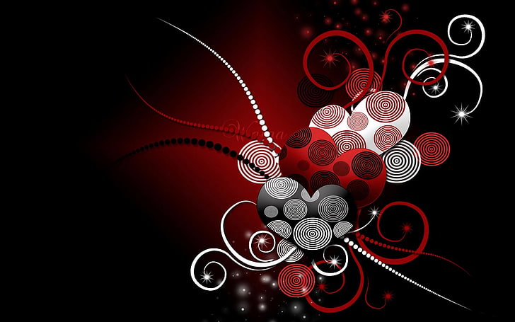 HD wallpaper: Artistic, Love, Abstract, Black, Design, Heart, Red, White |  Wallpaper Flare