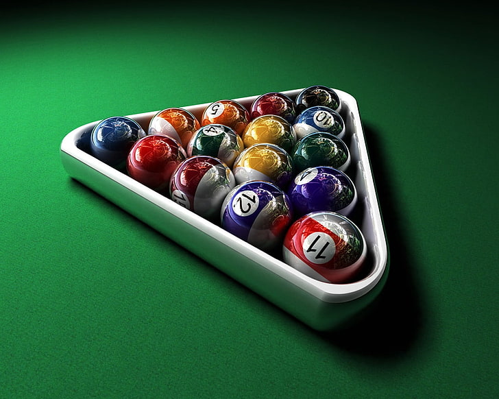 pool ball set, table, balls, Billiards, pool Game, gambling, leisure Games, HD wallpaper