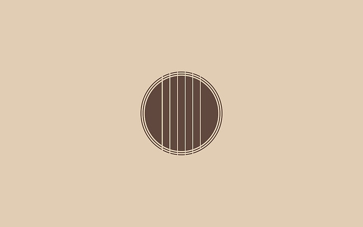 minimalism, artwork, simple background, guitar, beige, beige background