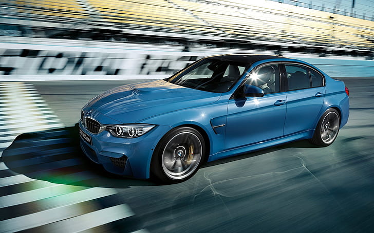 2015 BMW M3 Sedan F80 blue car speed