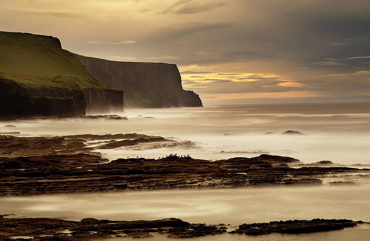 The Cliffs Of Moher Ireland, brown mountains, Europe, cliffs of mohair, HD wallpaper