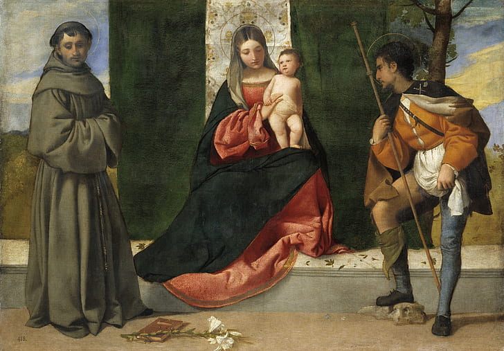 Titian Vecellio, CA. 1510, The Madonna and child, between St. Anthony of Padua and St Roch