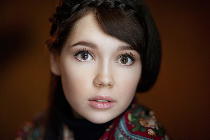 Ekaterina Ermakova, women, face, portrait, child, looking at camera, HD wallpaper