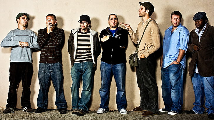 Streetlight manifesto, Band, Wall, Line, Jeans, group of people, HD wallpaper