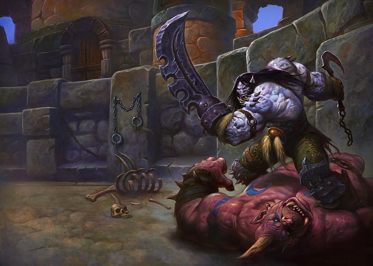 two orc characters illustration, World of Warcraft, World of Warcraft: Warlords of Draenor, HD wallpaper