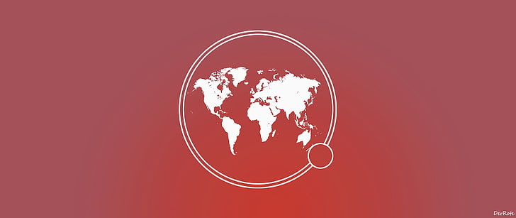 white earth map, world, red, studio shot, colored background