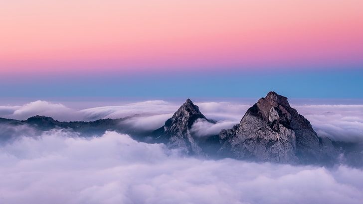 Twin peak Mountains 5K, sky, scenics - nature, beauty in nature, HD wallpaper