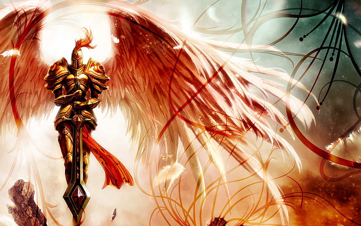 game application knight with wings wallpaper, League of Legends
