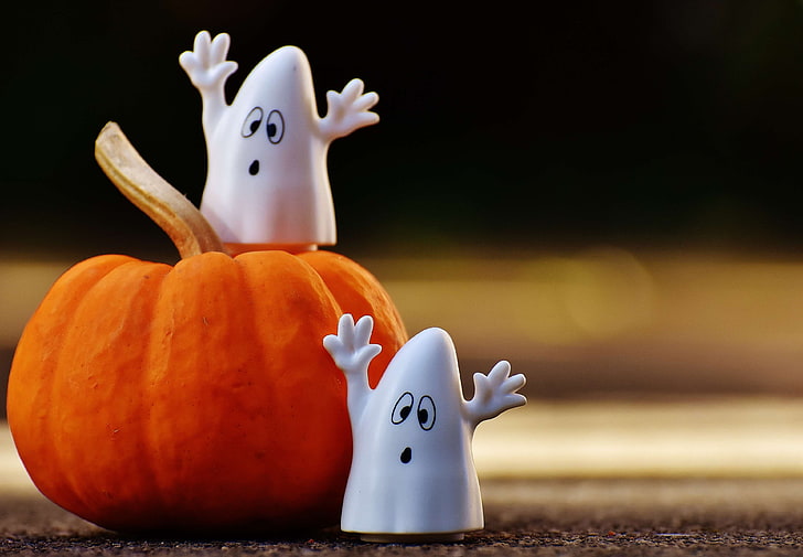 Cute halloween ghost on white background Vector Image